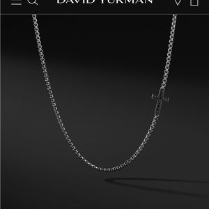 David Yurman s necklace with black diamond cross